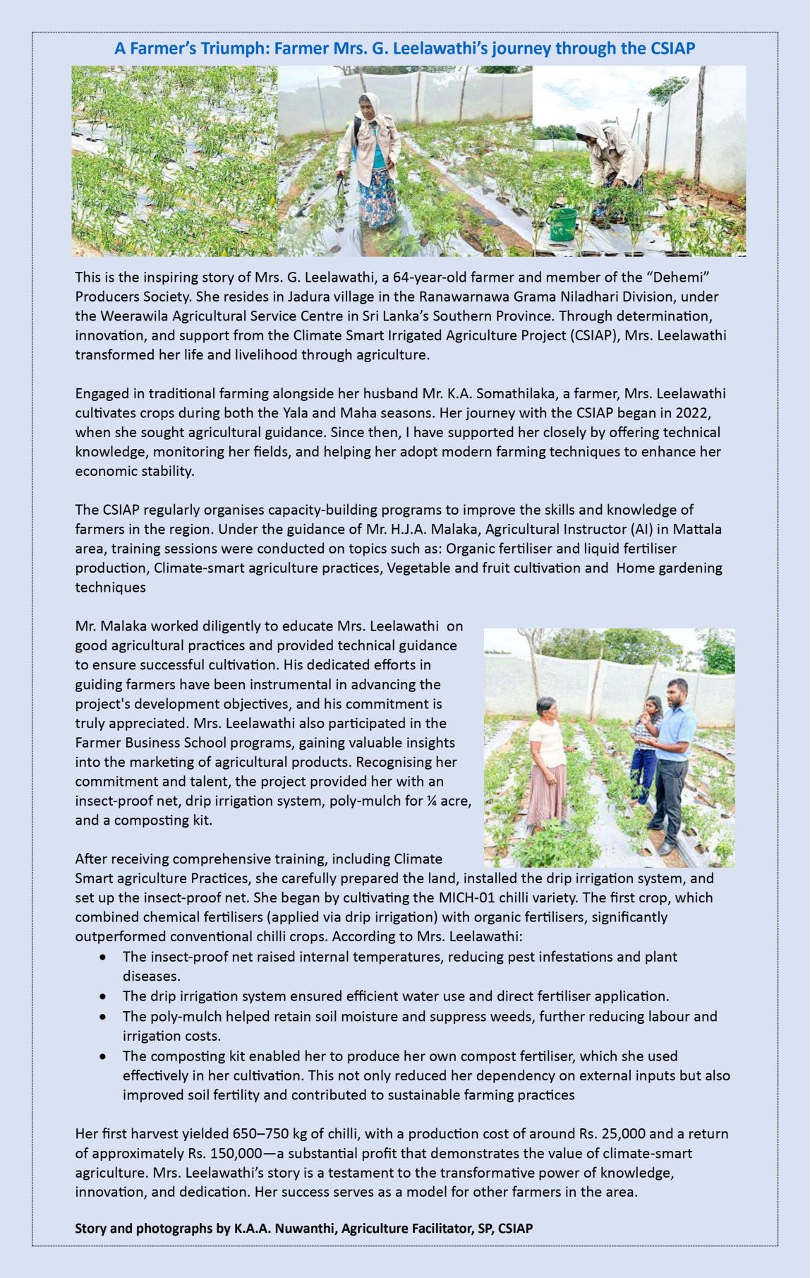 Farmer Lelawathi triump